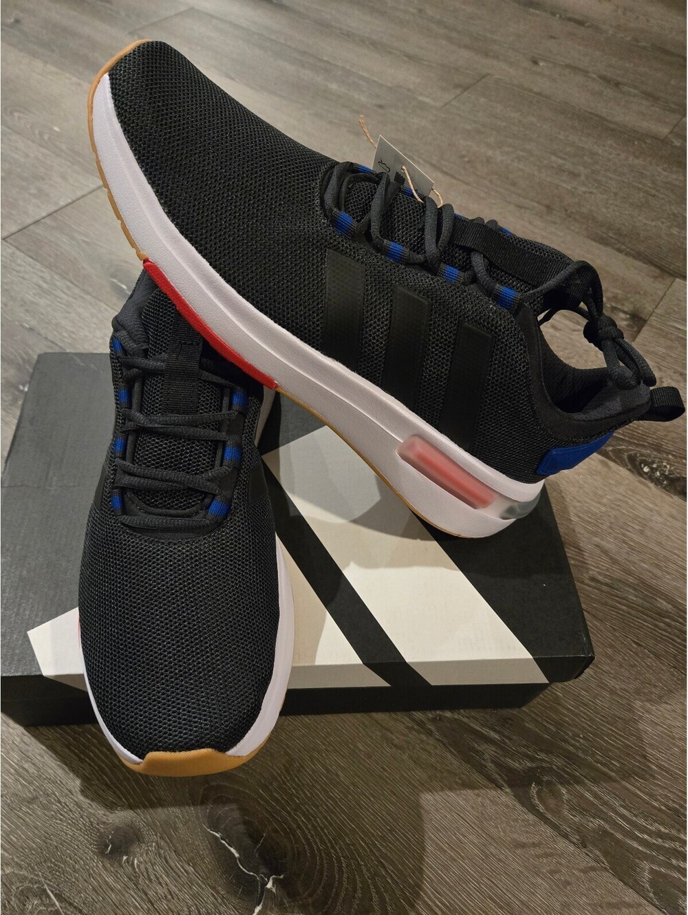 adidas Racer TR23 Men 11 Carbon Black Royal Blue IG7328 Cloudfoam NIB